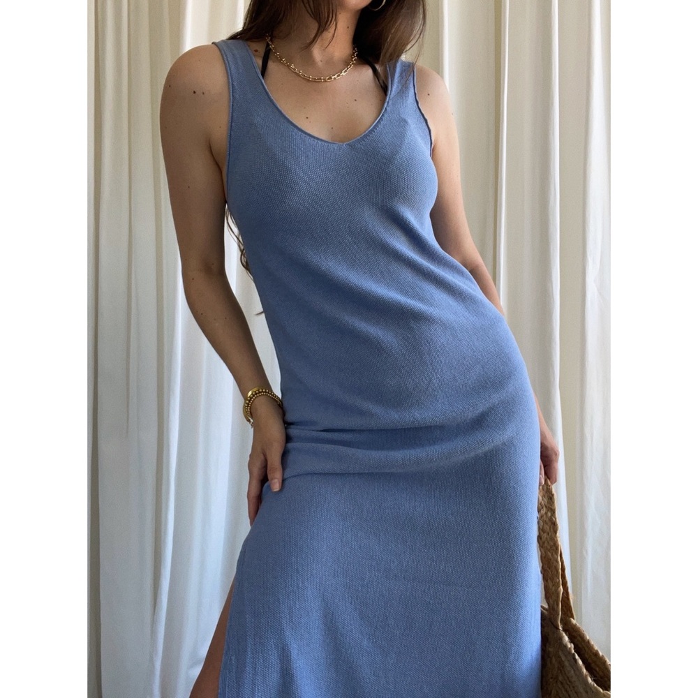 LAST • DRESS knit midi dress — In Sky - Picture 4 of 7